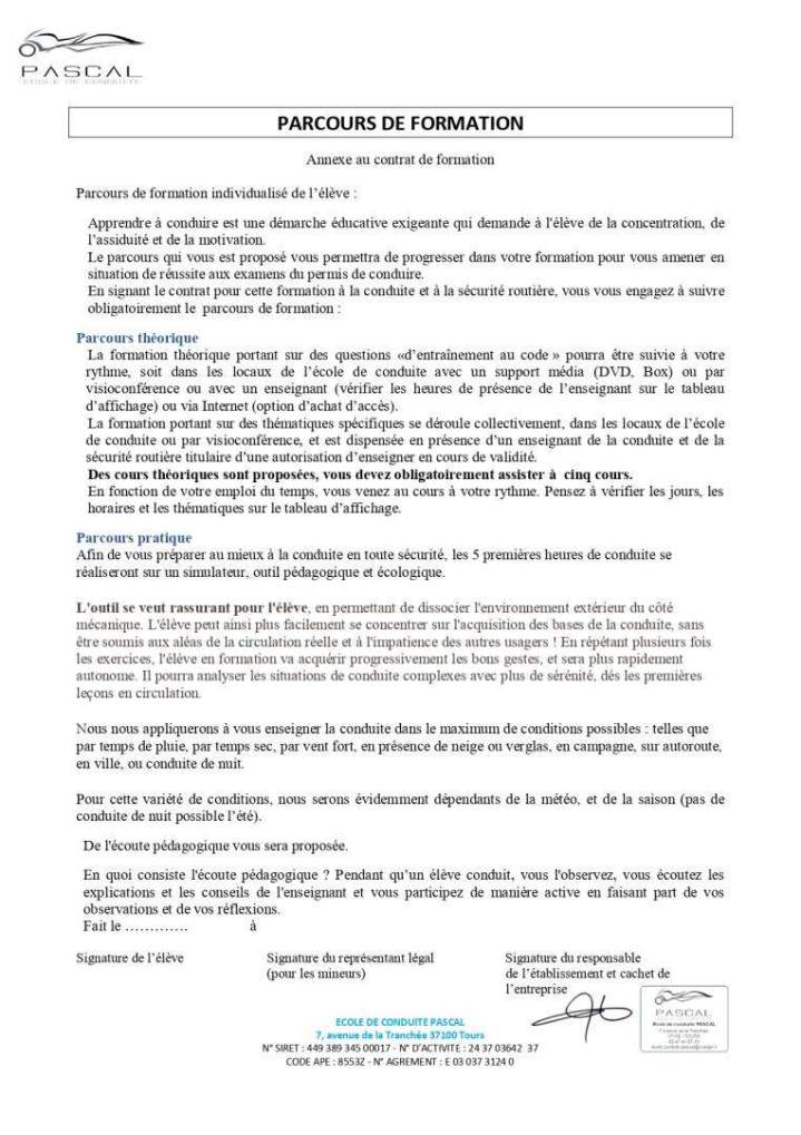 Parcours de formation Tours