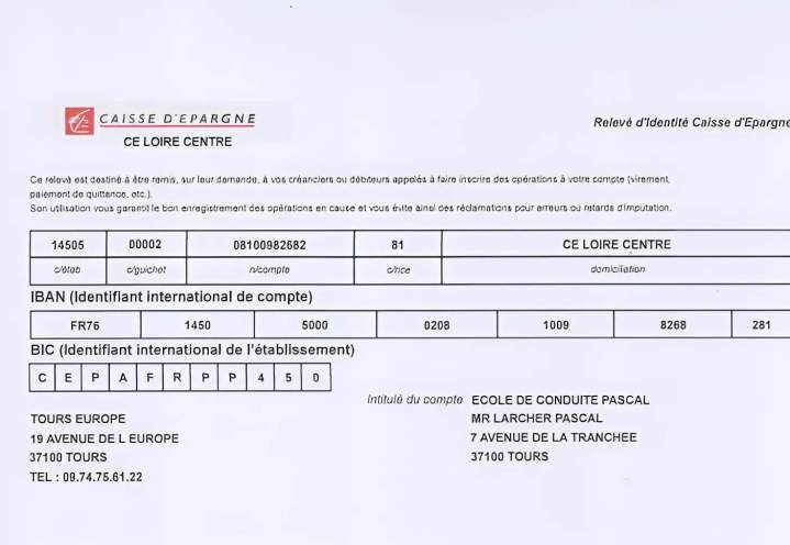Modalités de règlement Tours