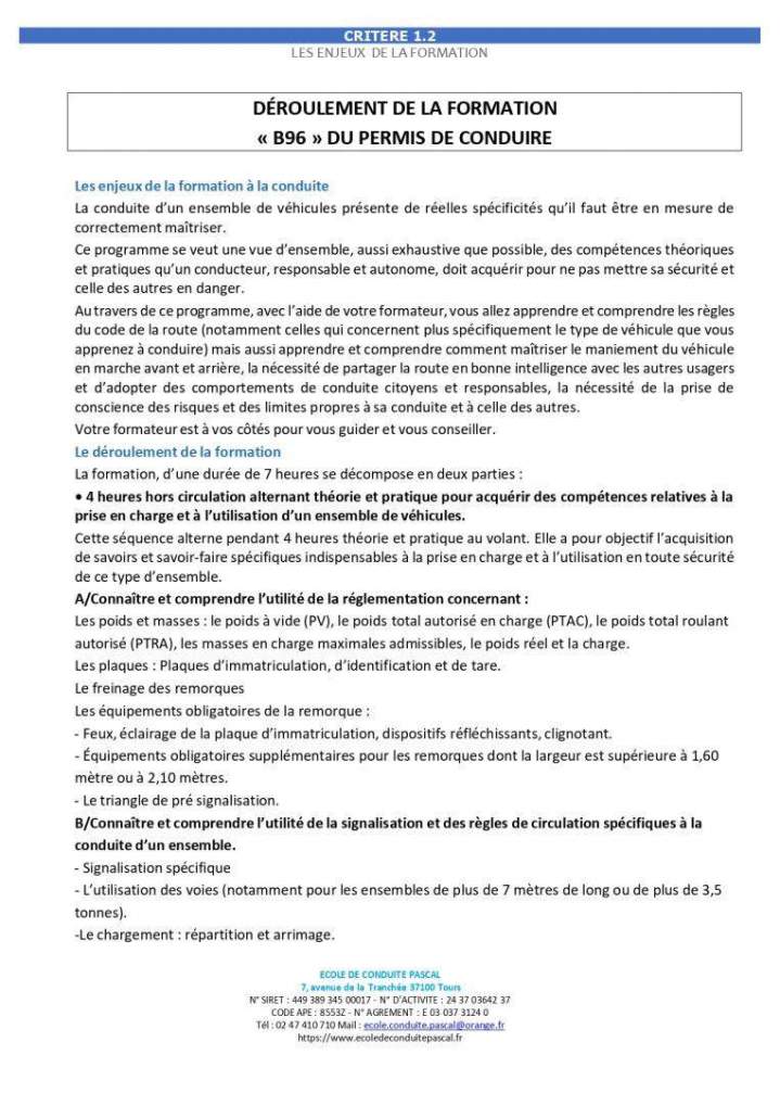 Les enjeux de la formation B96 Tours
