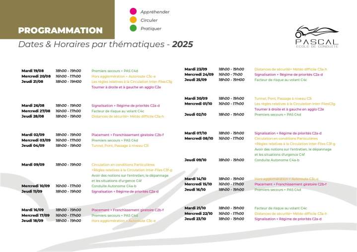 Cours théoriques Tours